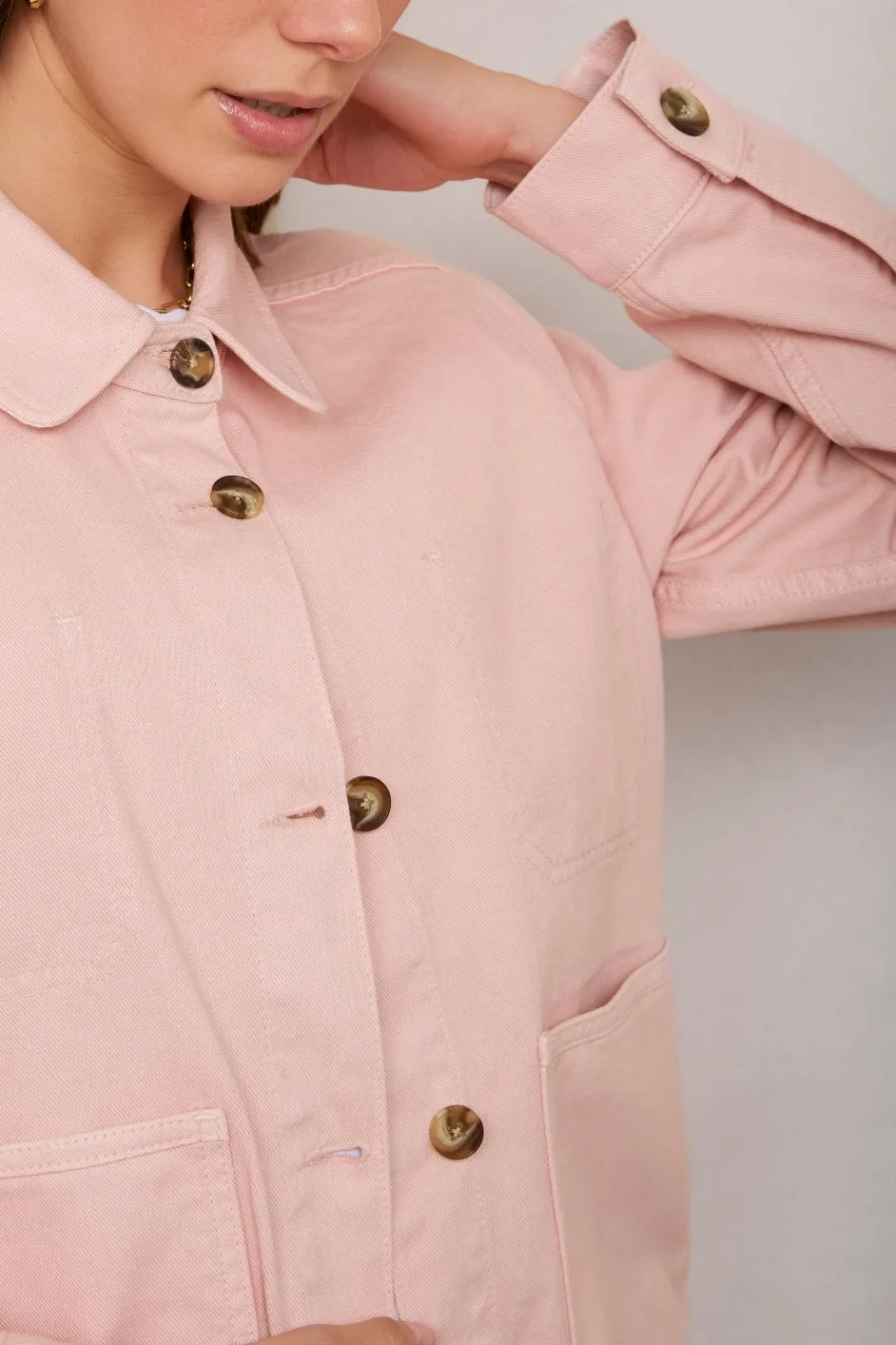 Ada Denim Jacket - Candy Floss Pink