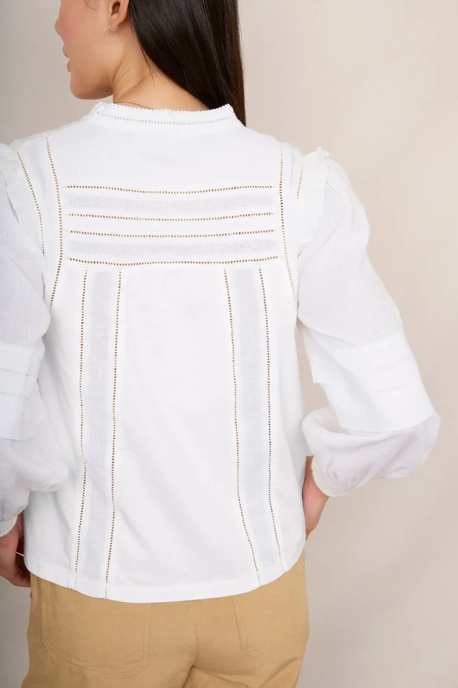 Albie Jersey Blouse - White