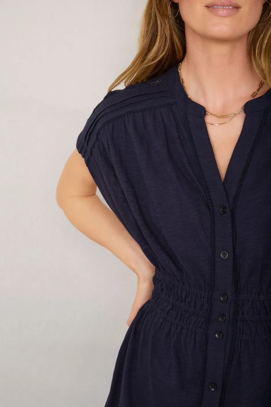 Angelique Jersey Dress - Navy