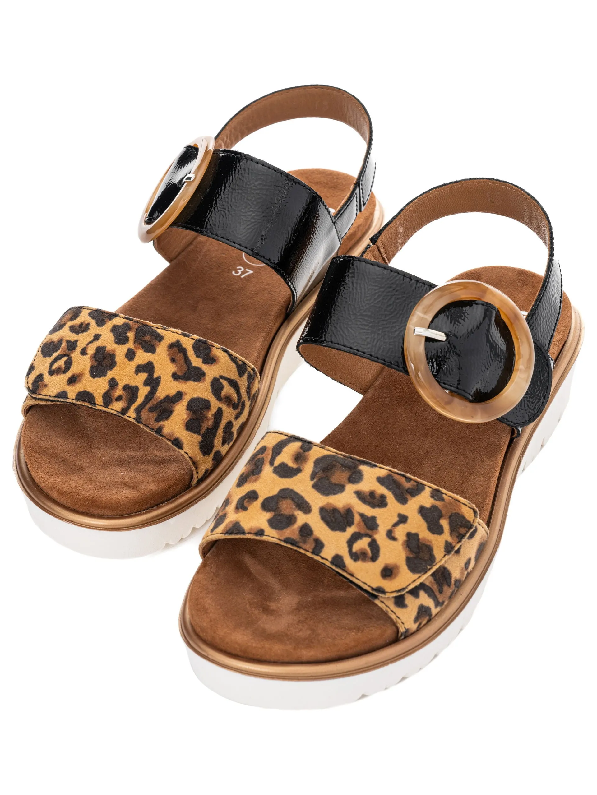 Ara Bilbao Patent w/animal print Sandal