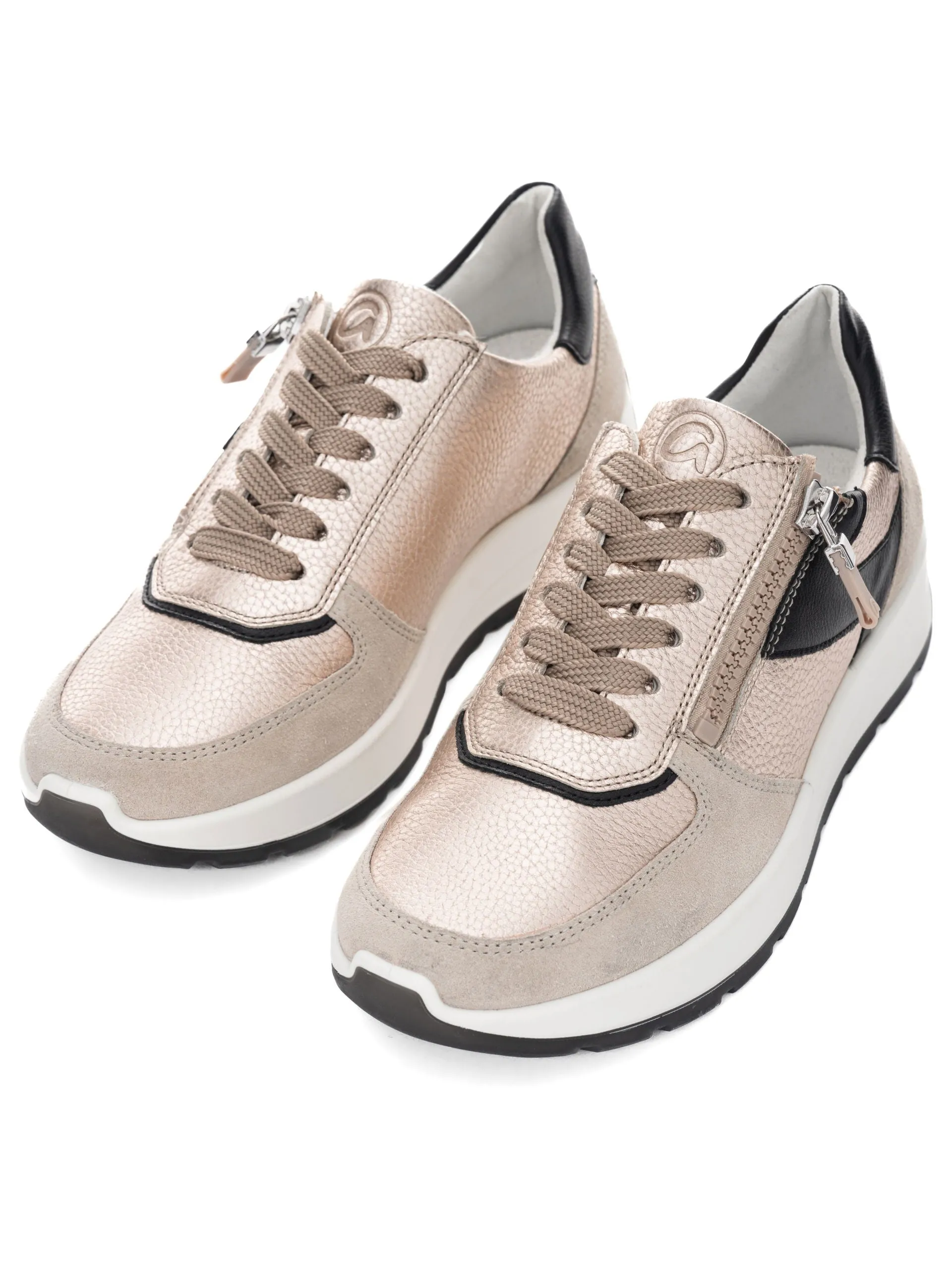 Ara New York Gold and Black Trainer