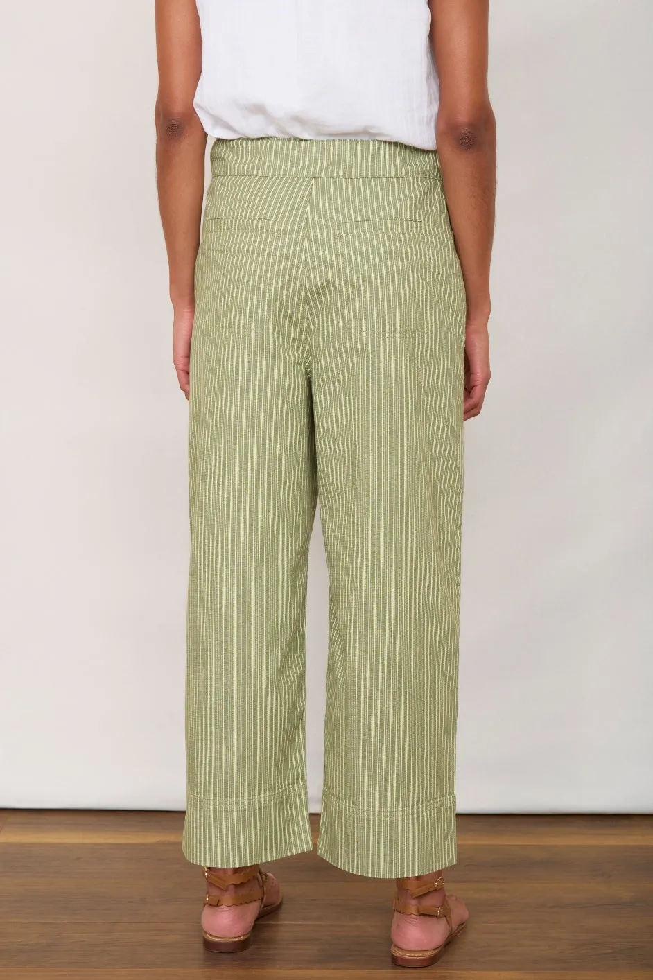 Astrid Stripe Jean - Green/Ivory
