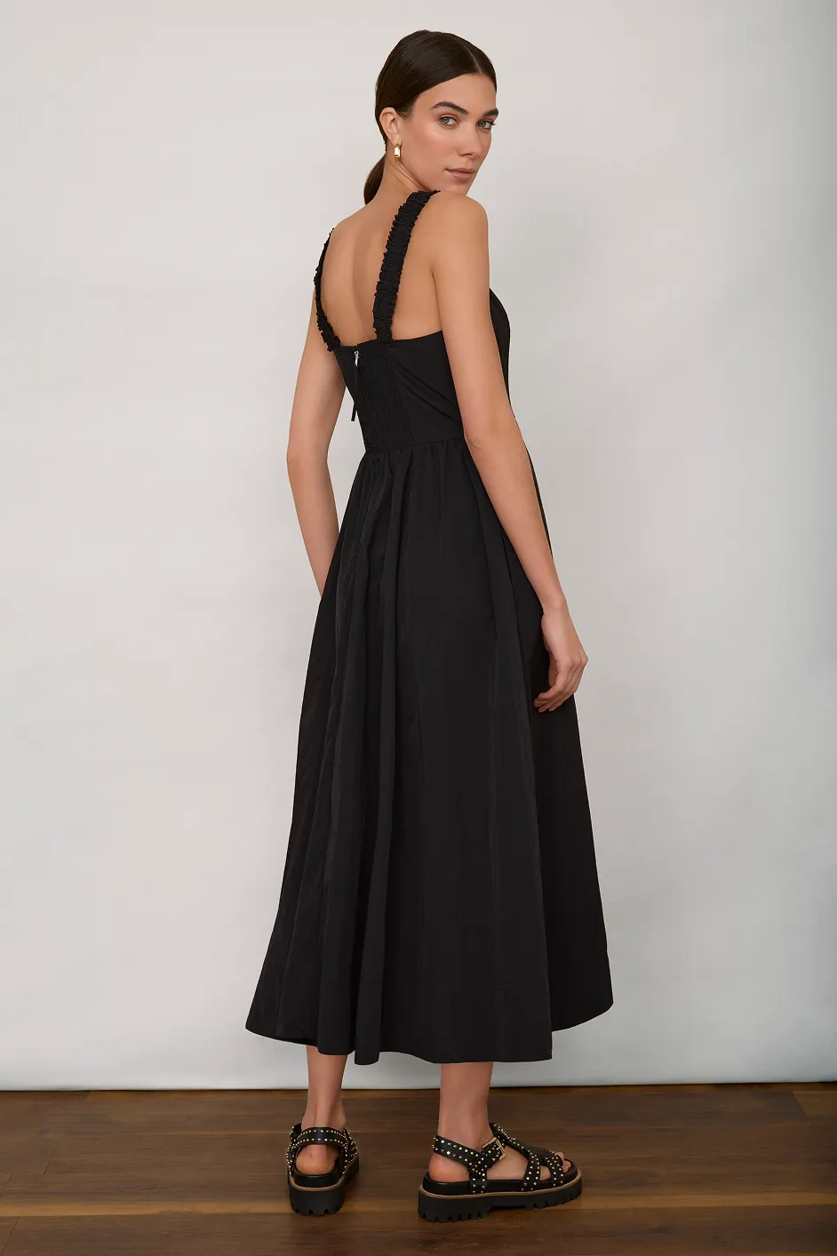 Audrey Taffeta Dress - Black
