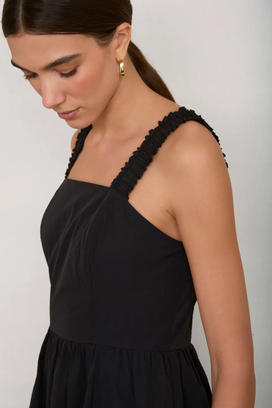 Audrey Taffeta Dress - Black
