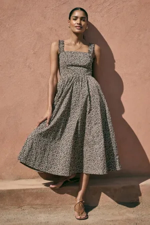 Audrey Taffeta Dress - Leopard