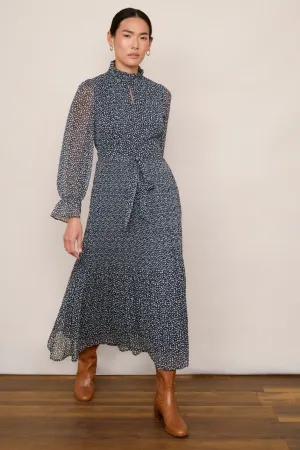 Brianna Dress - Mini Leopard Navy Ecru