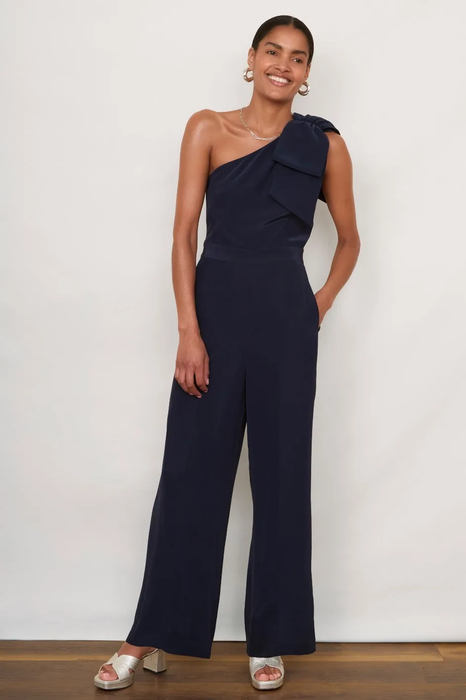 Brydie Bow Jumpsuit - Midnight
