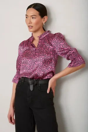 Celine Silk Blouse - Pink Floral