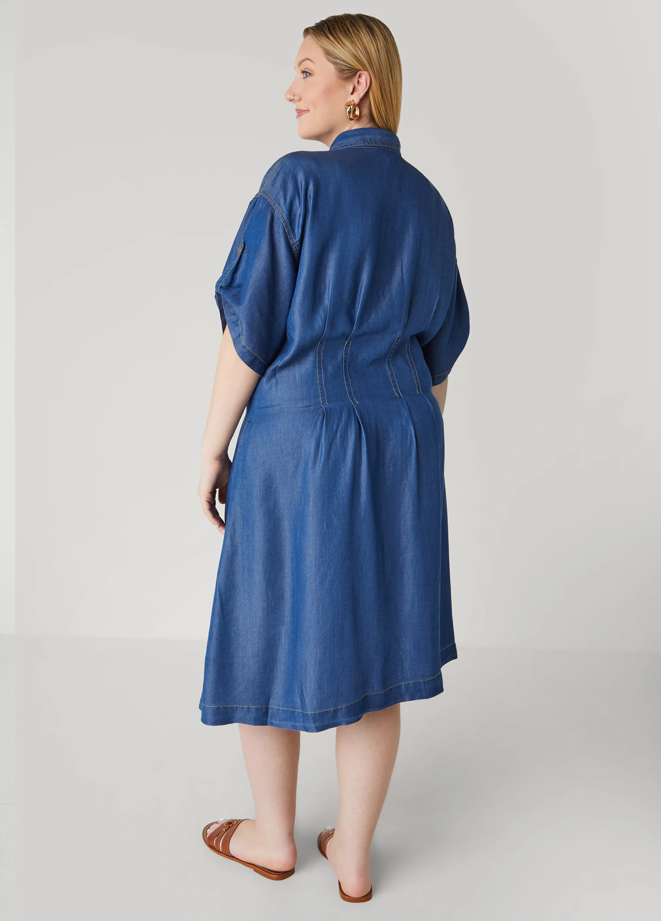 Chambray A Line Shirtdress