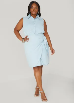 Chambray Wrap Shirtdress