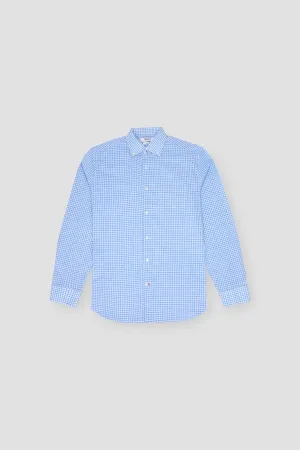Check Button Down Shirt For Men - Light Blue