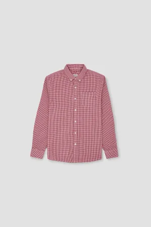 Check Button Down Shirt For Men - Red