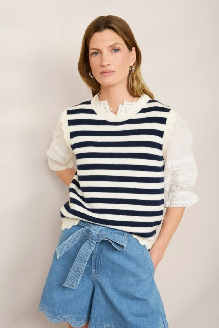 Chloe Scallop  Short - Chambray
