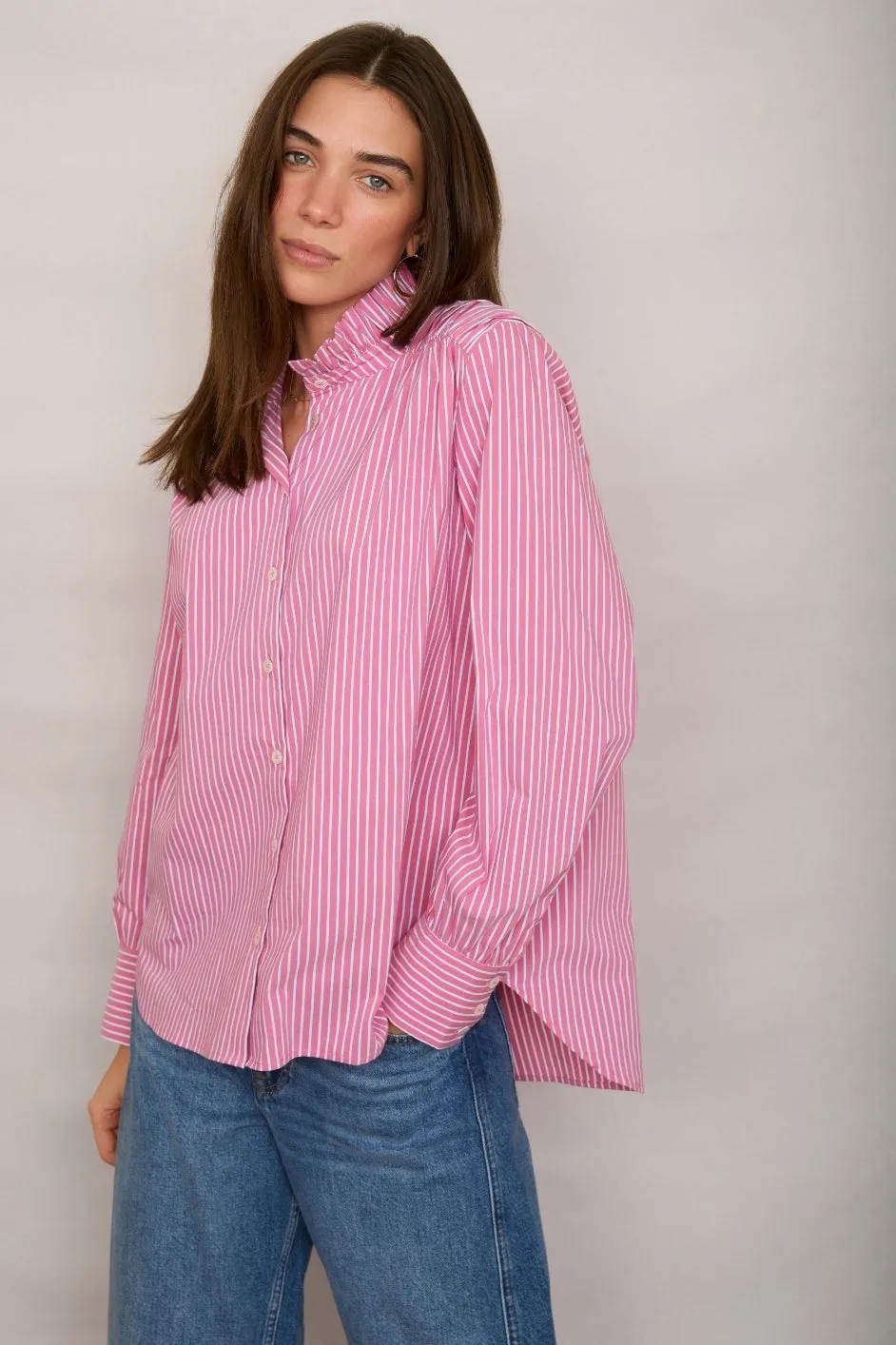 Clemmy Shirt - Pink Stripe