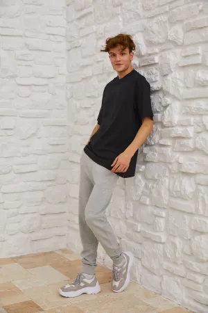 Crew Neck Basic T-Shirt For Men - Black
