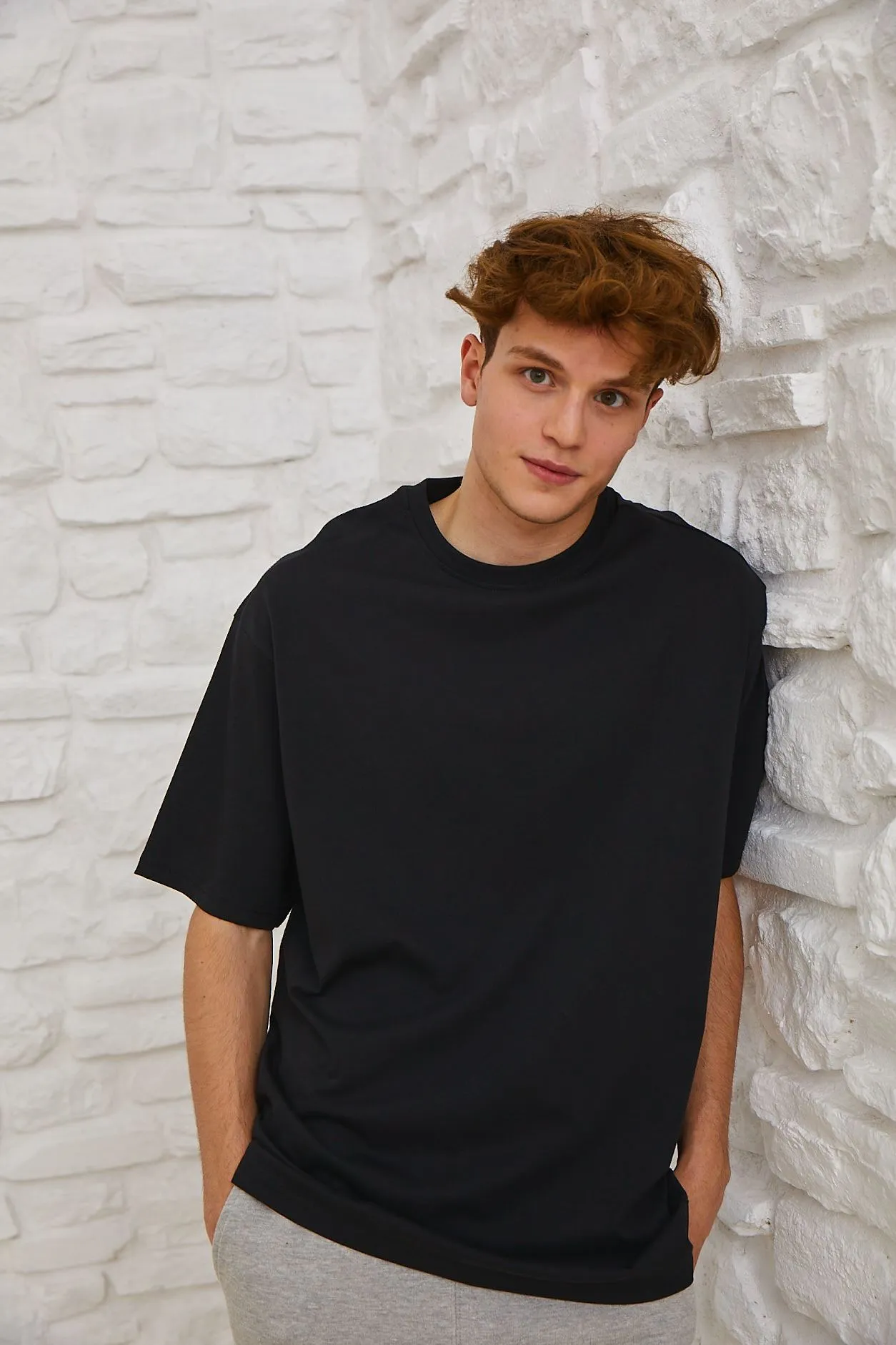 Crew Neck Basic T-Shirt For Men - Black