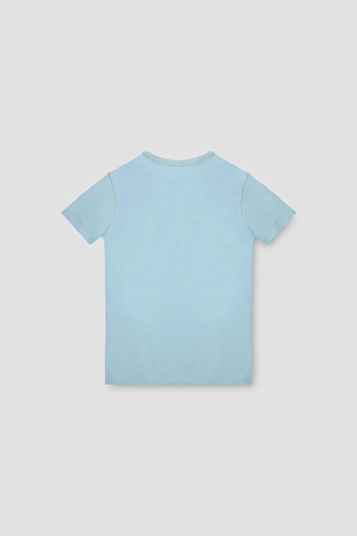 Crew Neck Basic T-Shirt For Men - Blue