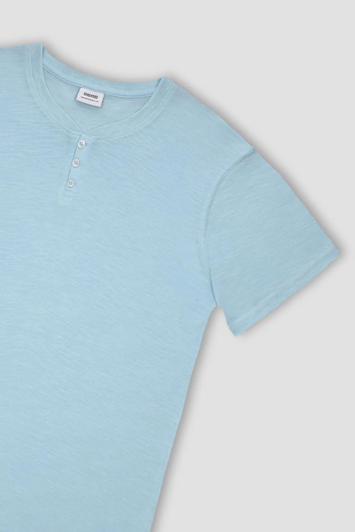 Crew Neck Basic T-Shirt For Men - Blue