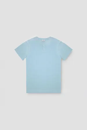 Crew Neck Basic T-Shirt For Men - Blue