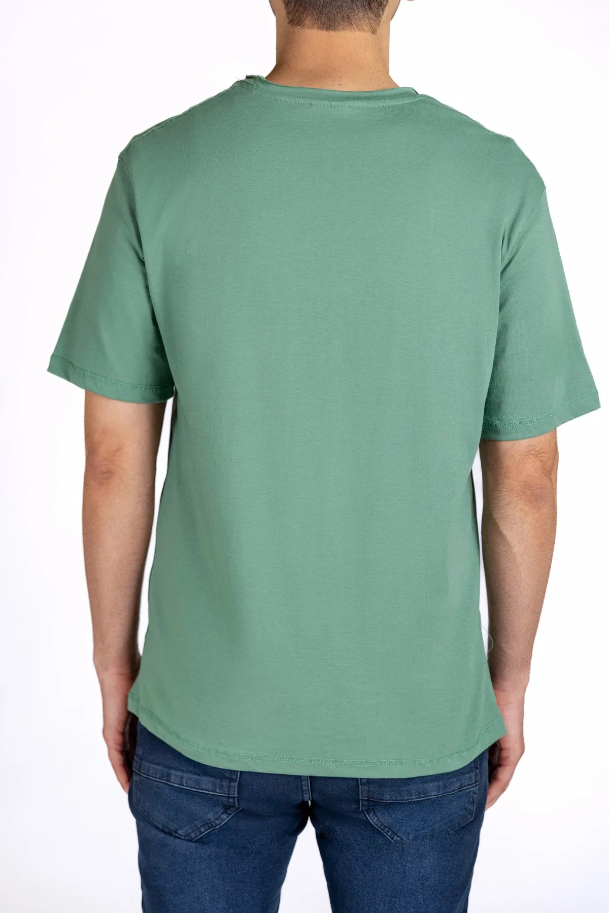Crew Neck Basic T-Shirt For Men - Dark Ivy