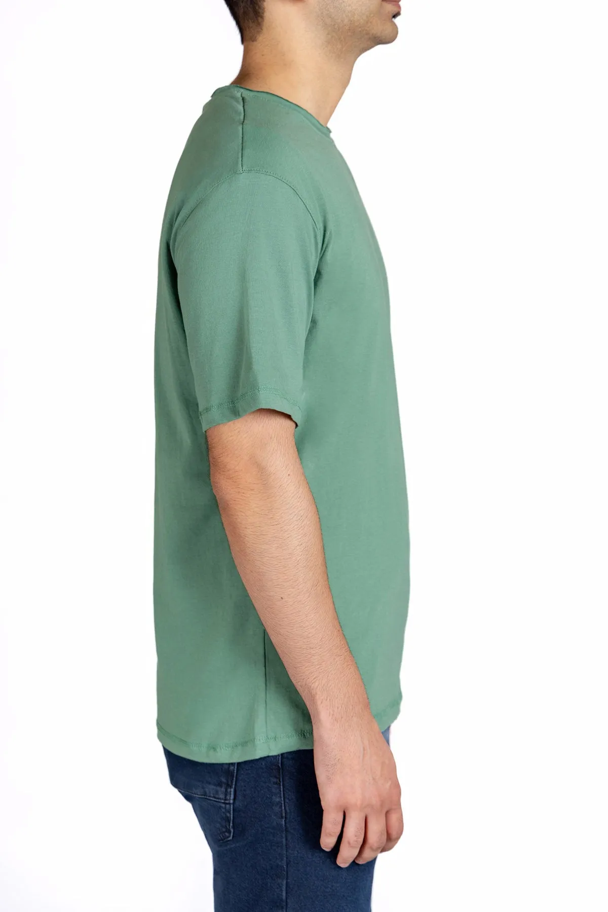 Crew Neck Basic T-Shirt For Men - Dark Ivy