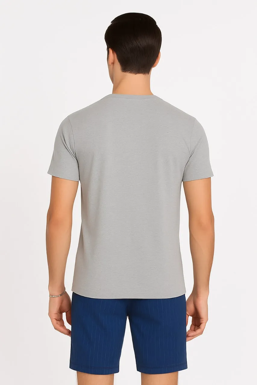 Crew Neck Basic T-Shirt For Men - Ghost - New Arrival