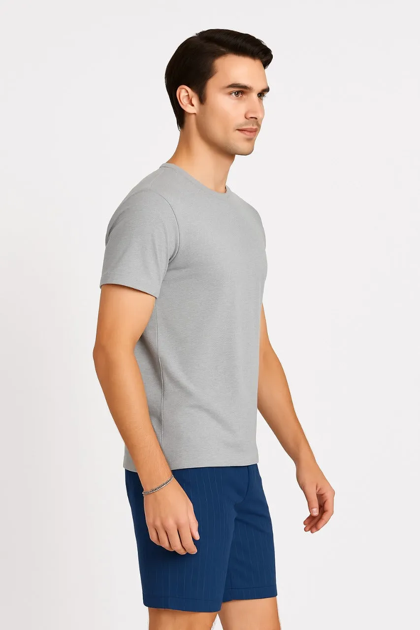 Crew Neck Basic T-Shirt For Men - Ghost - New Arrival