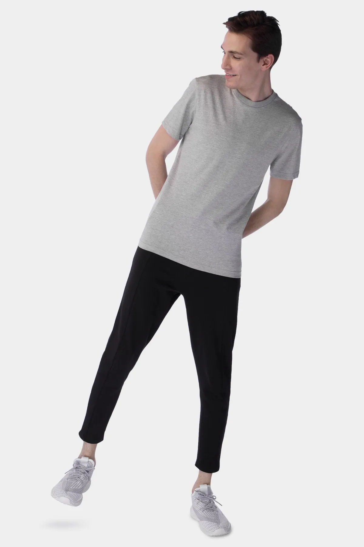 Crew Neck Basic T-Shirt For Men - Grey