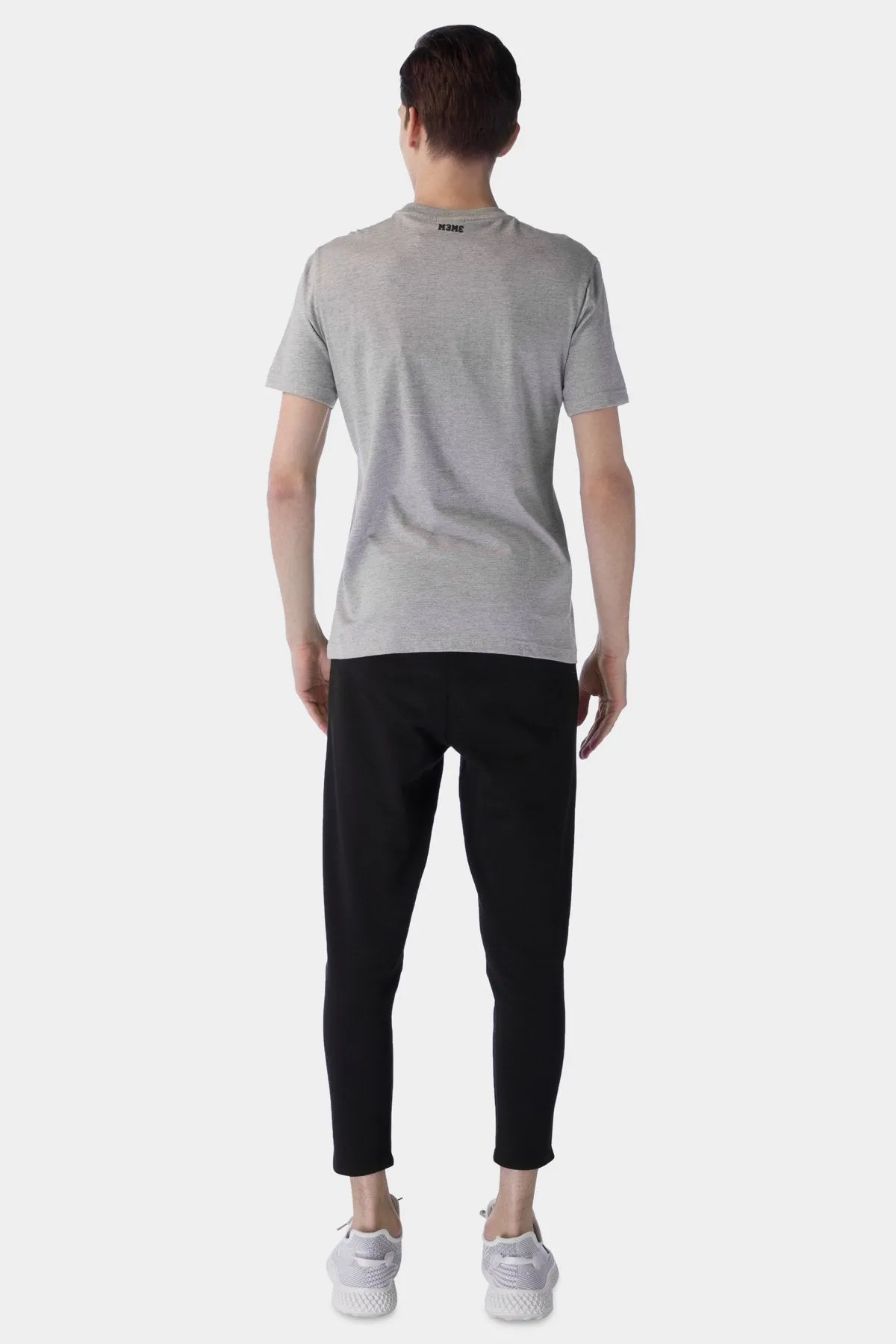 Crew Neck Basic T-Shirt For Men - Grey