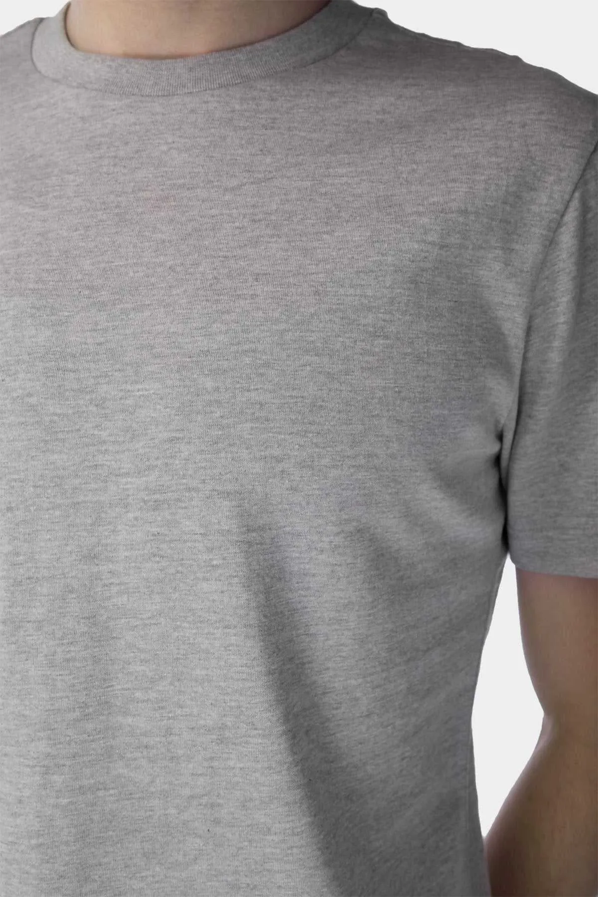 Crew Neck Basic T-Shirt For Men - Grey