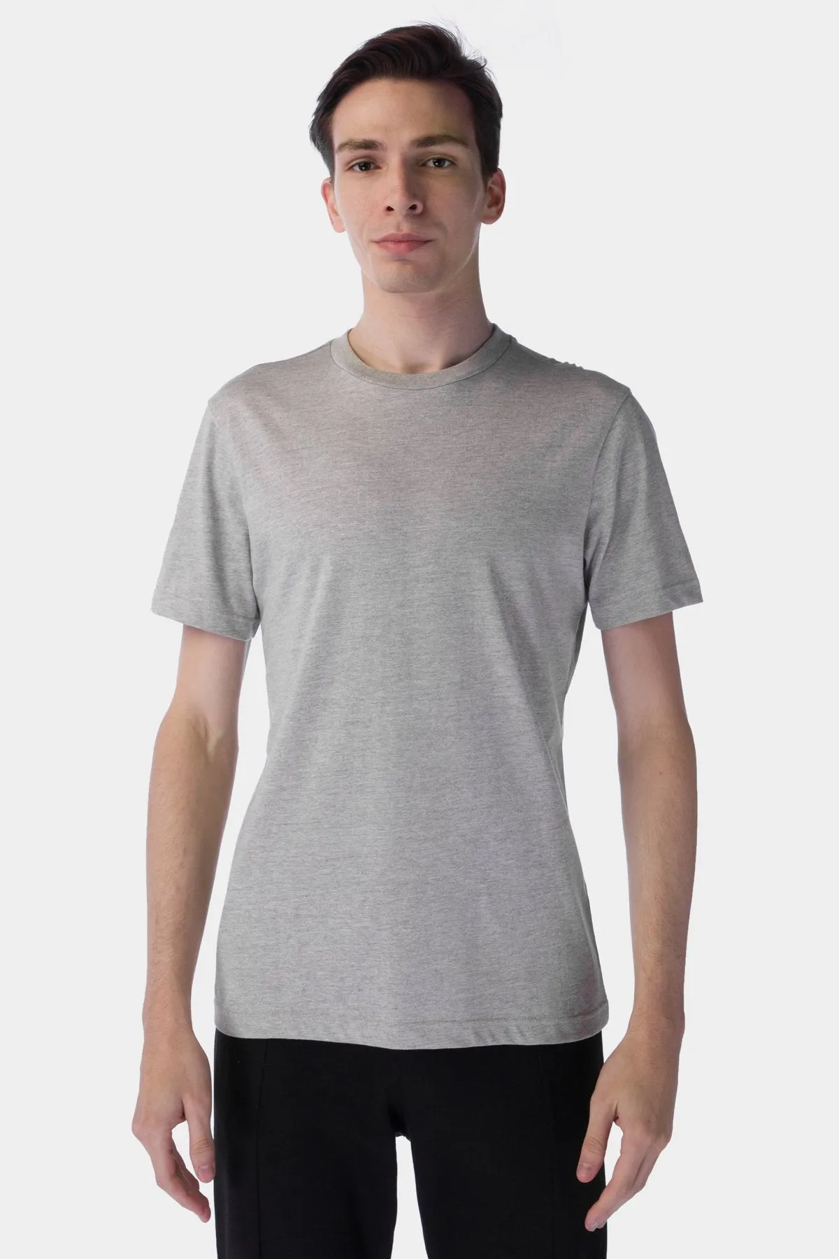 Crew Neck Basic T-Shirt For Men - Grey