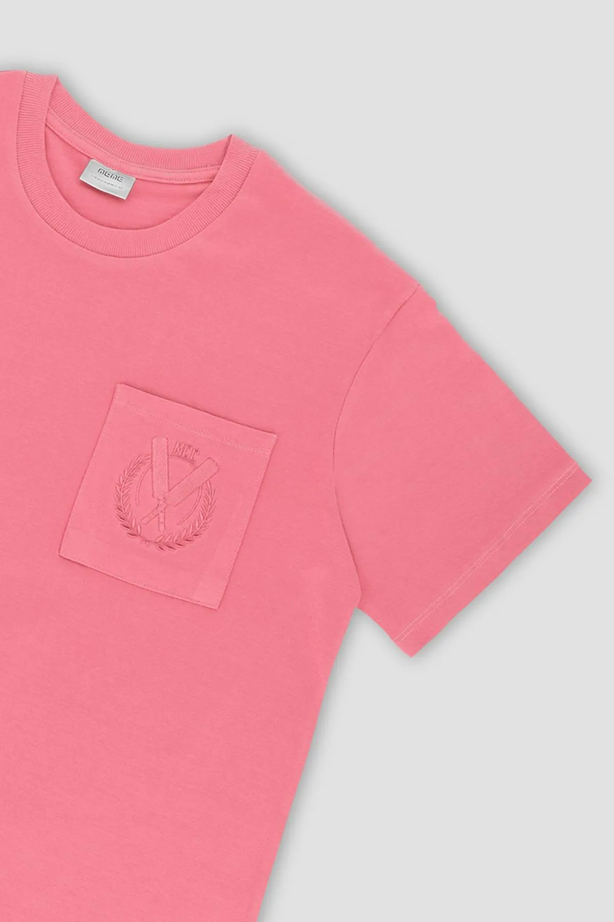 Crew Neck Basic T-Shirt For Men - Rose