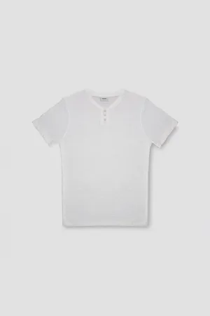 Crew Neck Basic T-Shirt For Men - White