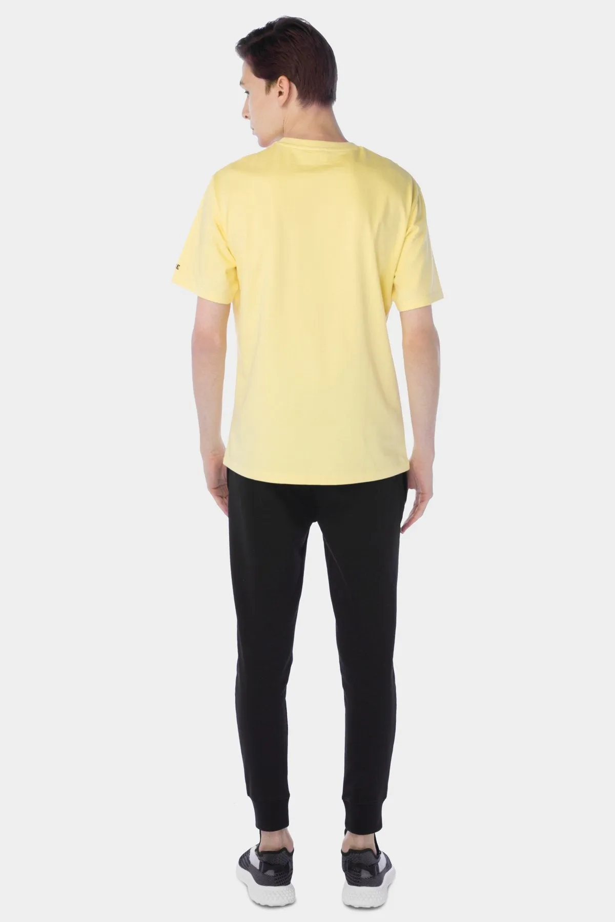 Crew Neck Basic T-Shirt For Men - Yellow