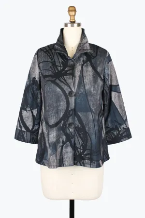 Damee Abstract Painting Jacket 5021-Navy F25