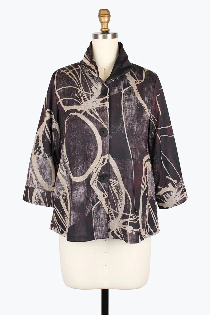 Damee Abstract Painting Jacket 5021-Plm F25