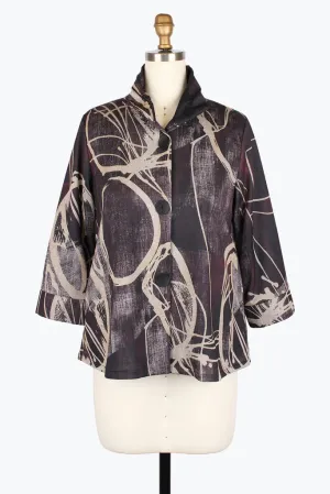 Damee Abstract Painting Jacket 5021-Plm F25