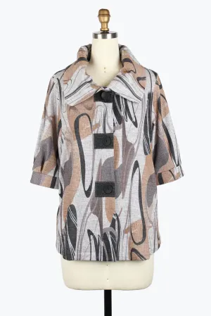 Damee Abstract Painting Swing Jacket 4992-Blk F25