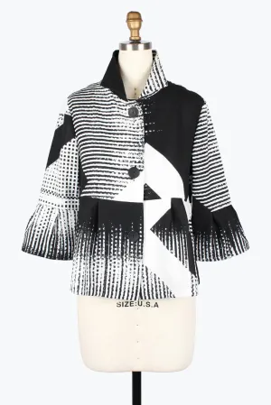 Damee Abstract Pattern Short Jacket 5003-Red White F25,