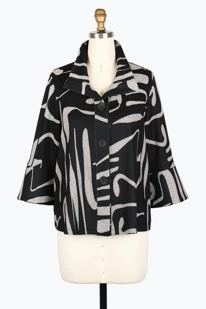 Damee Abstract Print Jacket 4998-Blk F25