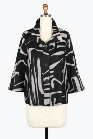 Damee Abstract Print Jacket 4998-Blk F25
