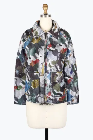 Damee Abstract Quilted Jacket 4973-Mlt F25