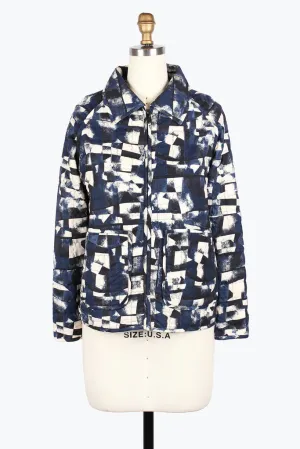 Damee Abstract Quilted Jacket 4974-Nvy F25