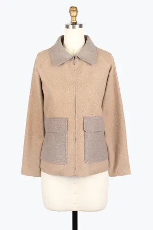 Damee Color Blox Woolen Jacket 4976-BRN F25
