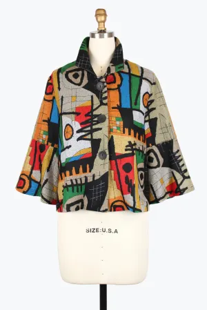 Damee Colorful Art Croppsed Jacket 5005-Mlt F25