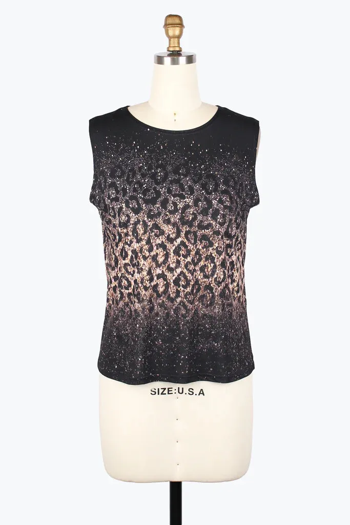 Damee Golden Leopard Mesh Twin Set 31445-Blk F25