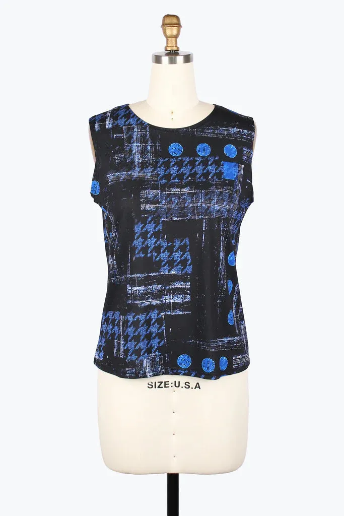 Damee Houndstooth & Dots Mesh Twin Set 31444-Blu F25