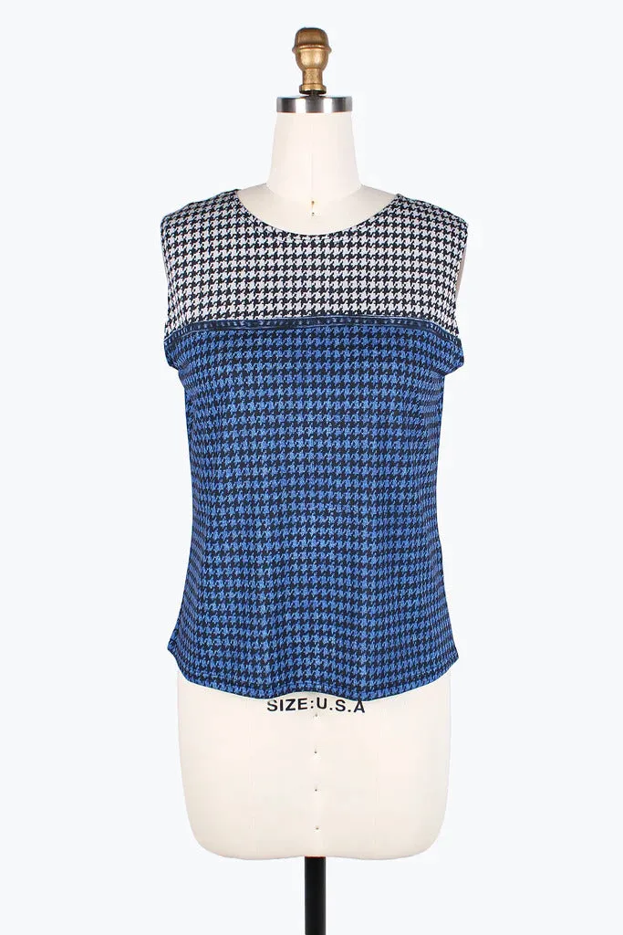 Damee Houndstooth Mesh Twin Set 31418-GRY