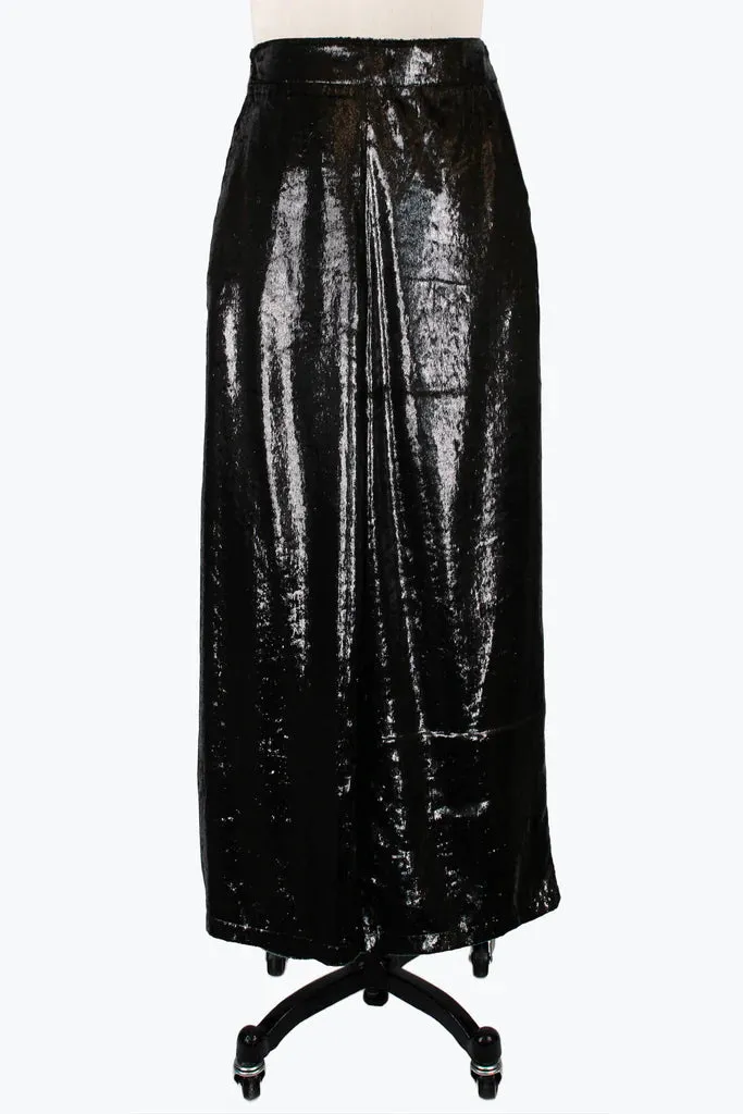 Damee Metallic Eyelash Frint Wide Leg Pants 1229-Blk