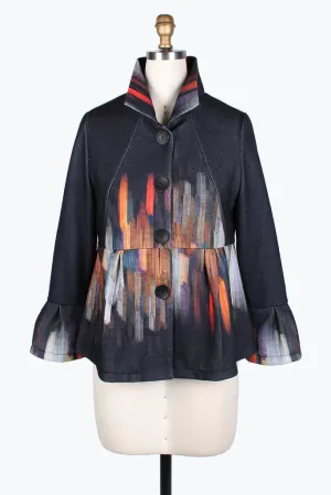 Damee Paint Stroke Long Sleeve Jacket 4775-BLK